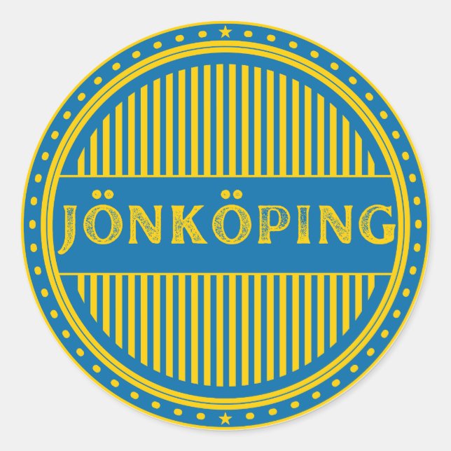 Jönköping City Pride Emblem – Swedish Identity Runder Aufkleber (Vorderseite)