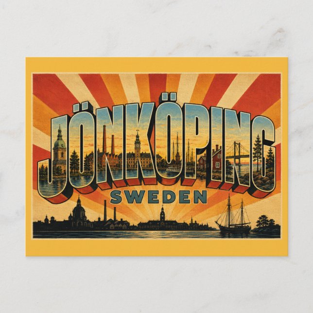 Jönköping Schweden, der Vätternsee Postkarte (Vorderseite)