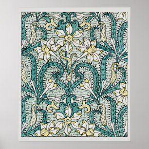 Jonquil Blume pattern, Art Nouveau Poster