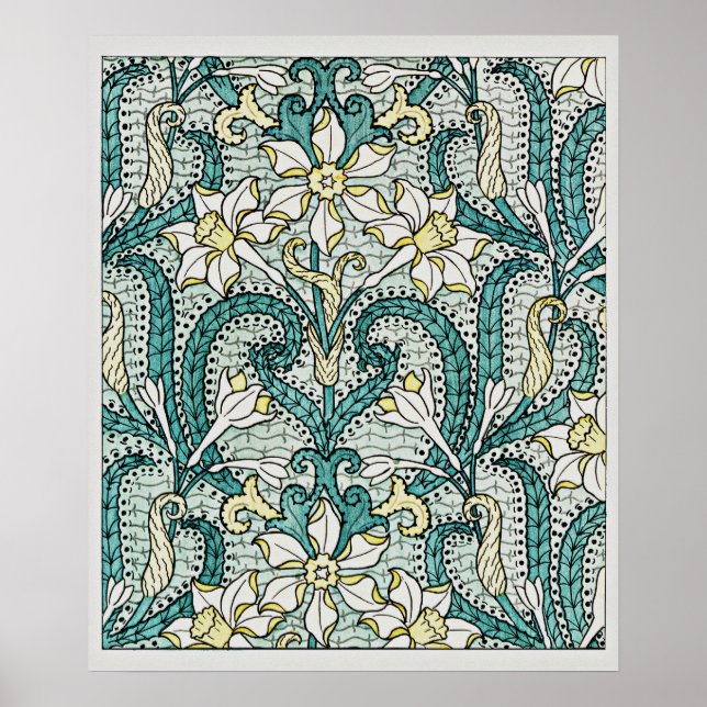 Jonquil Blume pattern, Art Nouveau Poster (Vorne)