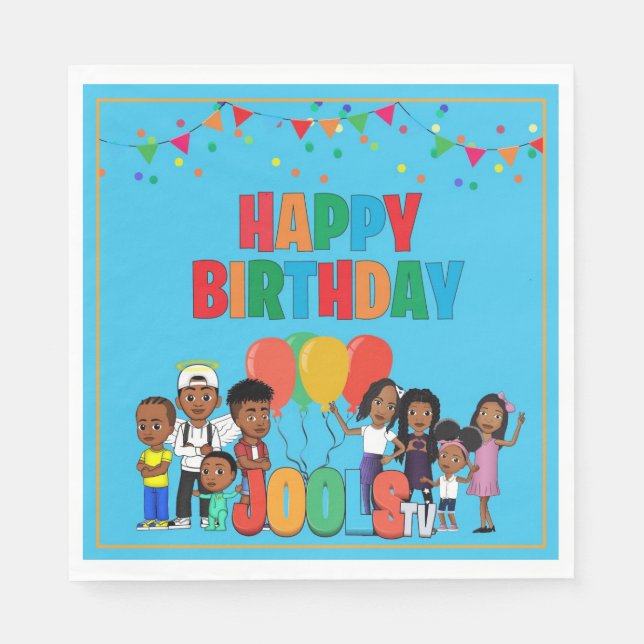 JOOLS TV ®️ Blue Paper 6.5 in Napkins Serviette (Vorderseite)