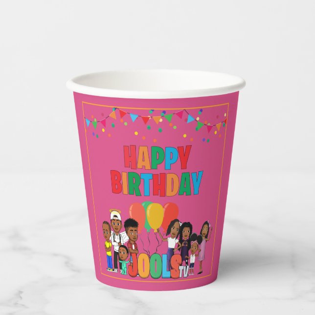 JOOLS TV ®️ Pink Paper Cups Pappbecher (Vorderseite)