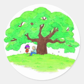 Joone und Opa-Aufkleber Runder Aufkleber