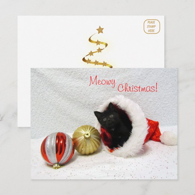 Joon's Christmas - Cat / Kitten Postcard Postkarte (Vorne/Hinten)