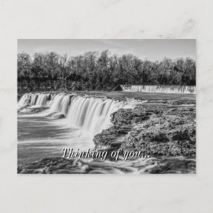 Joplin Grand Falls Übersicht Grayscale Postcard Postkarte