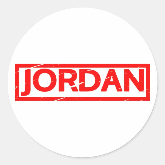 Jordan Briefmarke Runder Aufkleber (Vorderseite)