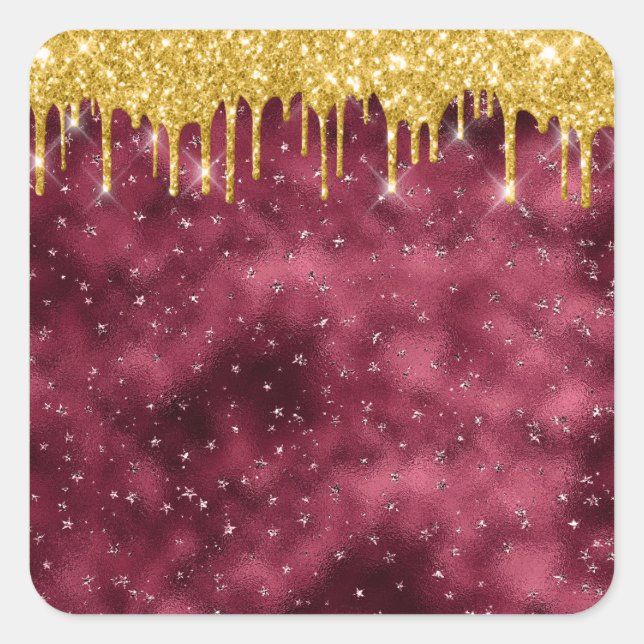 Jordan Candels Burgundy Gold Glitzer Sticker (Vorderseite)