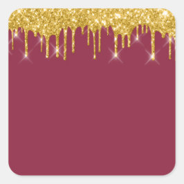 Jordan Candles Burgundy Gold Glitzer Sticker