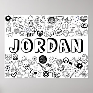 "JORDAN" Color-it-Yourself-Kontur-Design Poster