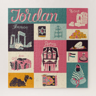 Jordan Culture Retro Illustrierte Symbole Puzzle
