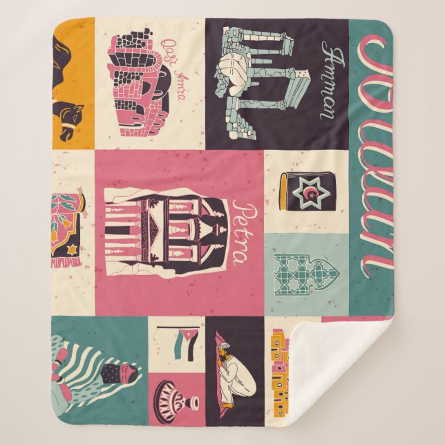 Jordan Culture Retro Illustrierte Symbole Sherpadecke (Vorderseite)