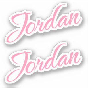 Jordan Decorname in Pink x2 Aufkleber