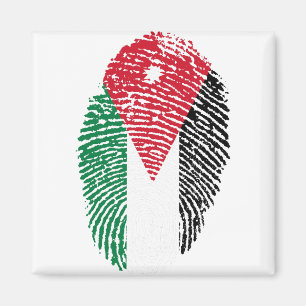 Jordan Flag Fingerprint Land Primekennung Magnet