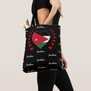 Jordan Flag & Heart, jordanische Flaggenmode /spor