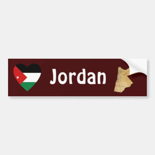 Jordan Flag Heart + Karte Autoaufkleber