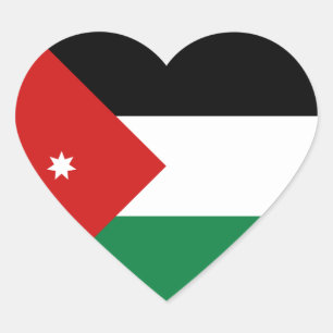 Jordan Flag Heart Sticker