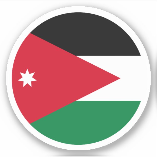 Jordan Flag Round Aufkleber (Vorderseite)