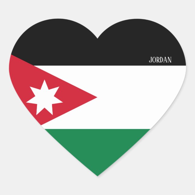 Jordan Flag Splendid Patriotic Herz-Aufkleber (Vorderseite)