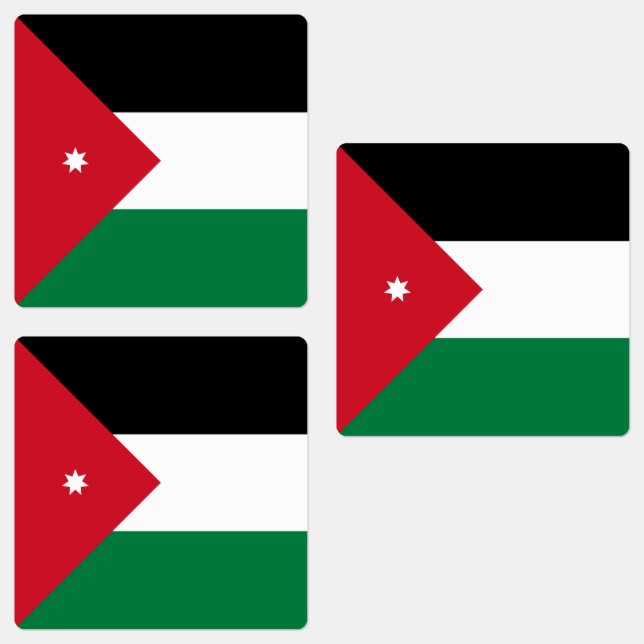 Jordan-Flagge Etiketten (Gruppe)