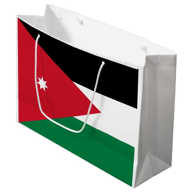 Jordan-Flagge Große Geschenktüte (Vorderseite Schrägansicht)
