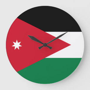 Jordan-Flagge Große Wanduhr