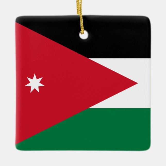 Jordan-Flagge Keramikornament (Vorderseite)