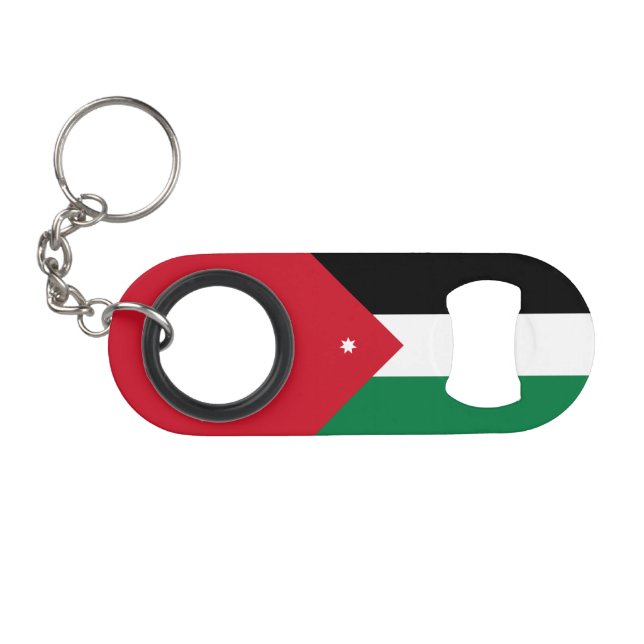 Jordan-Flagge Mini Flaschenöffner (Vorderseite (Horizontal))