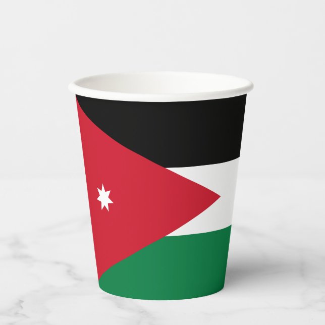 Jordan-Flagge Pappbecher (Vorderseite)