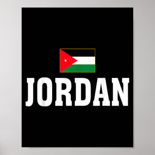 Jordan-Flagge Patriotische Landeswurzeln Illustrat Poster