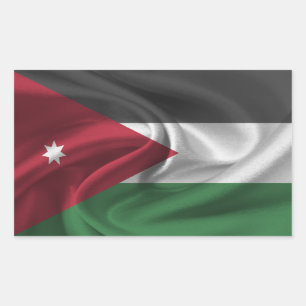 Jordan-Flagge Rechteckiger Aufkleber