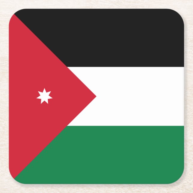 Jordan-Flagge Rechteckiger Pappuntersetzer (Vorderseite)