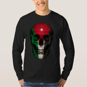 Jordan-Flagge Schädel Jordanische Wurzeln Stolz Pa T-Shirt