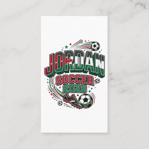Jordan Fußball 2026 Fußball Bold Land Typografie Visitenkarte