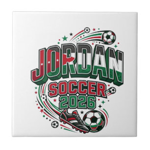 Jordan Fußball 2026 Fußball Bold Landestypografie  Fliese