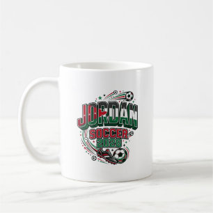 Jordan Fußball 2026 Fußball Bold Landestypografie Kaffeetasse