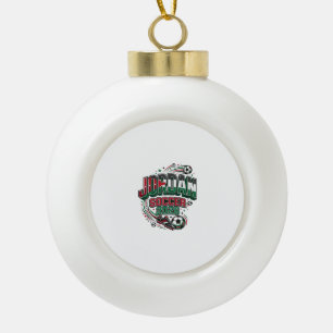 Jordan Fußball 2026 Fußball Bold Landestypografie  Keramik Kugel-Ornament