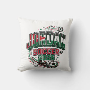 Jordan Fußball 2026 Fußball Bold Landestypografie  Kissen