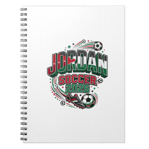 Jordan Fußball 2026 Fußball Bold Landestypografie Notizblock
