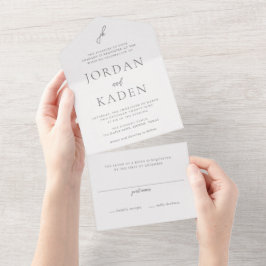 Jordan Gray Elegant Wedding All In One Einladung