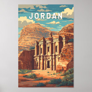 Jordan Illustration Reise Kunst Vintage Poster