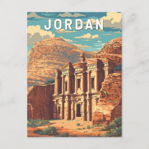 Jordan Illustration Reise Kunst Vintage Postkarte