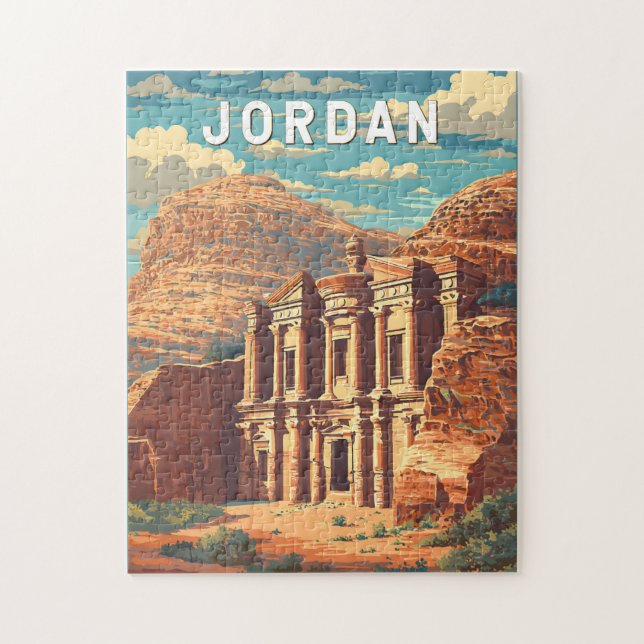 Jordan Illustration Reise Kunst Vintage Puzzle (Vertikal)