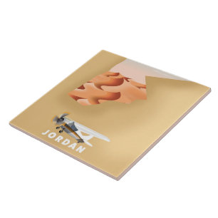 Jordan illustrierte Karte Reiseplakat Fliese