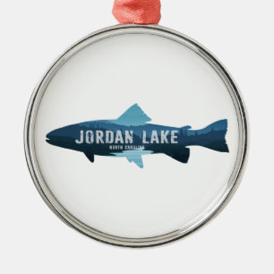 Jordan Lake North Carolina Fisch Ornament Aus Metall