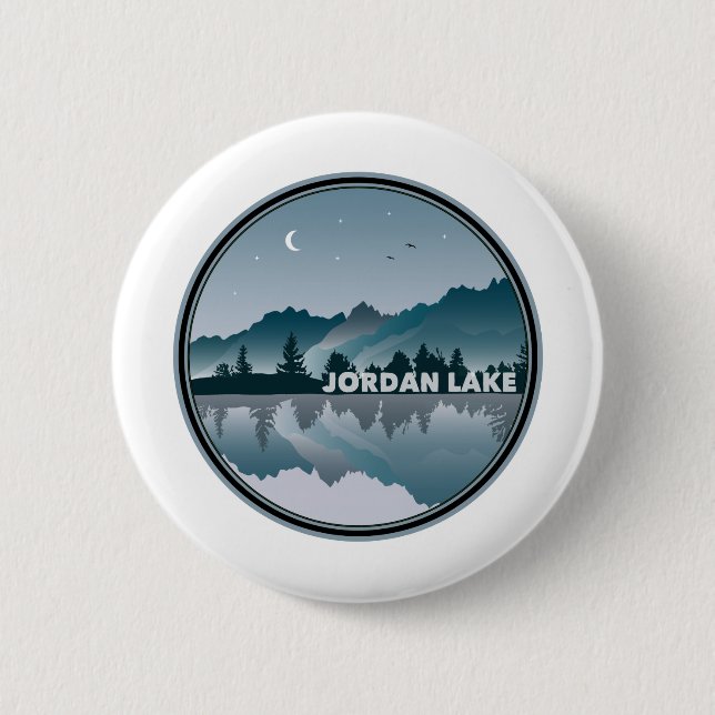 Jordan Lake North Carolina Reflection Button (Vorderseite)