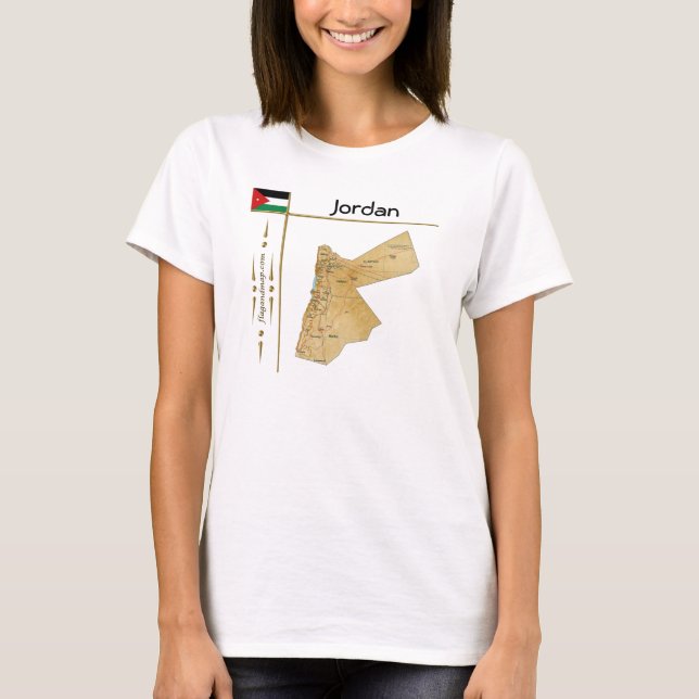 Jordan Map + Flag + T - Shirt (Vorderseite)