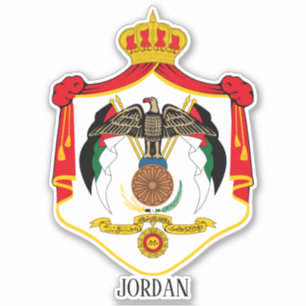 Jordan National Coat of Arms Patriotic Aufkleber