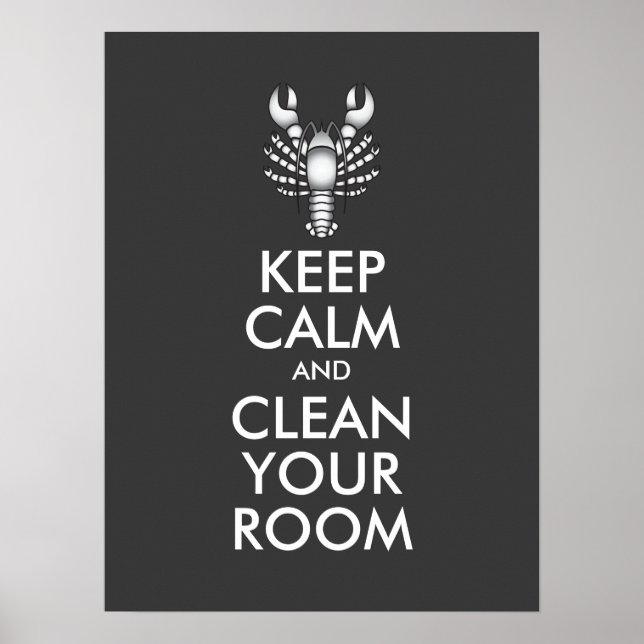 Jordan Peterson Behielt Calm Clean Your Room Lobst Poster (Vorne)