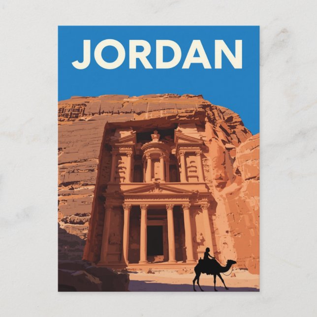 Jordan Petra Schatzkammer Retro Postkarte (Vorderseite)