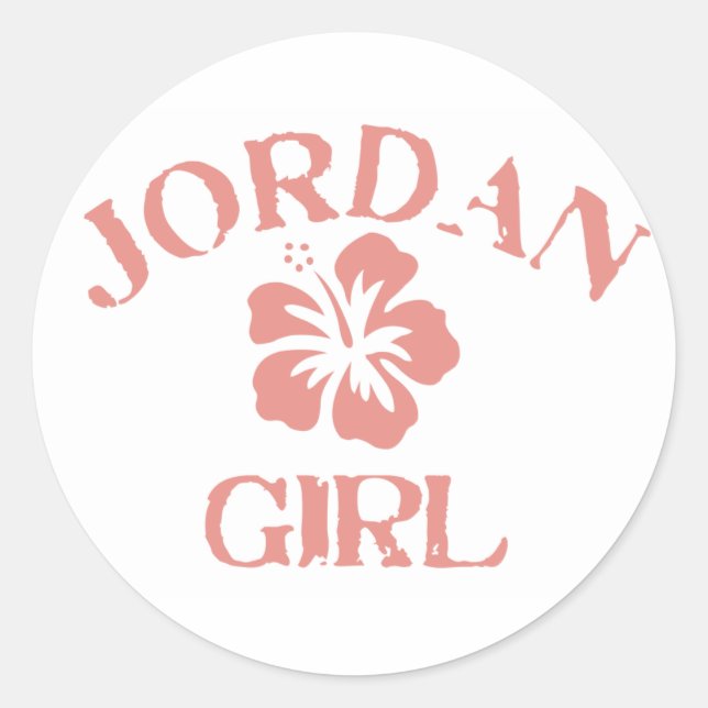 Jordan Pink Girl Runder Aufkleber (Vorderseite)